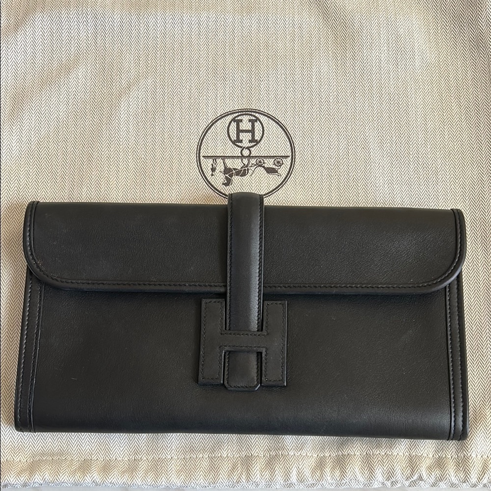 Black Leather Clutch elan 29